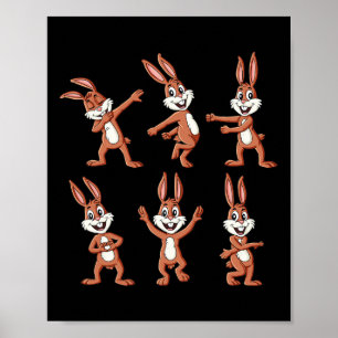 Dansande kaniner påskdansutmaning pojkar Gi Poster