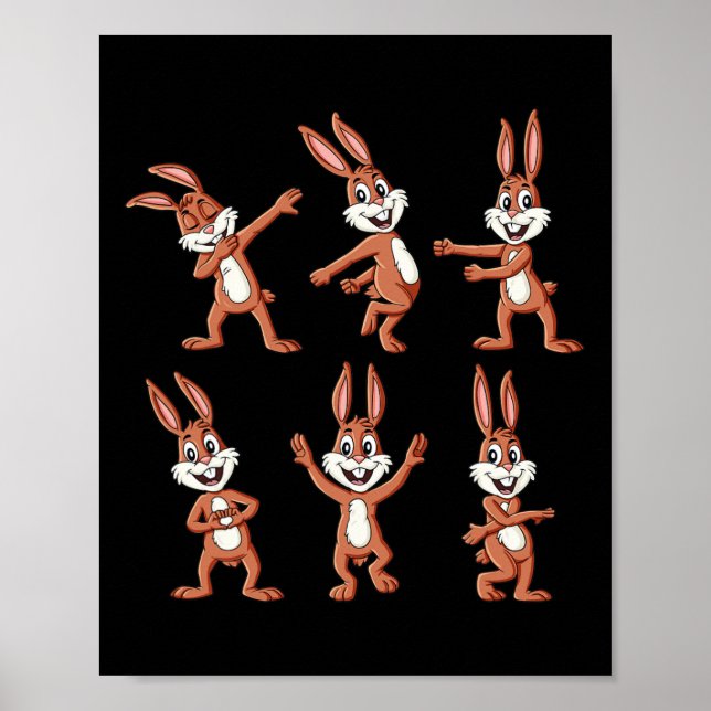 Dansande kaniner påskdansutmaning pojkar Gi Poster (Framsidan)