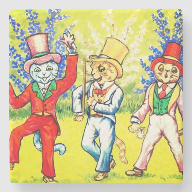 Dansande katter stenunderlägg (Framsidan)