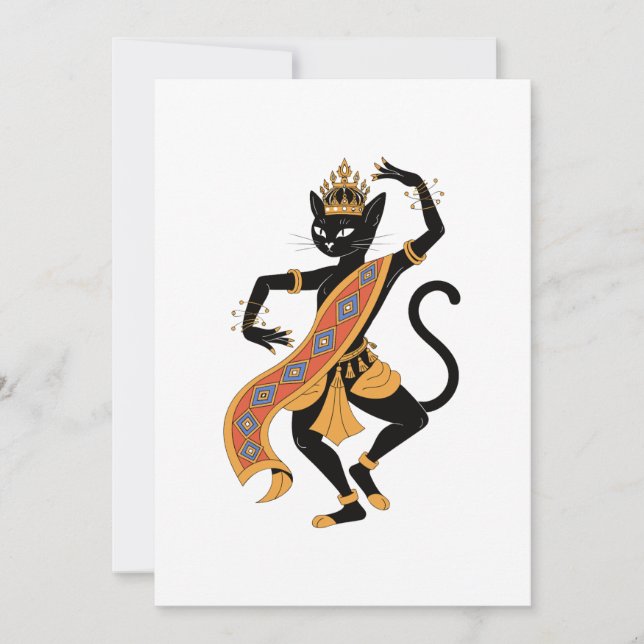 Dansande kattkung julkort tack kort (Framsida)