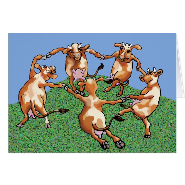 Dansande kor av Mootisse Hälsningskort (Framsidan Horizontal)