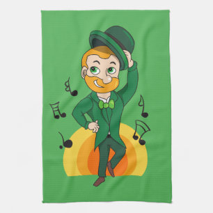 Dansande läppri, St. Patricks dag tecknad film Kökshandduk