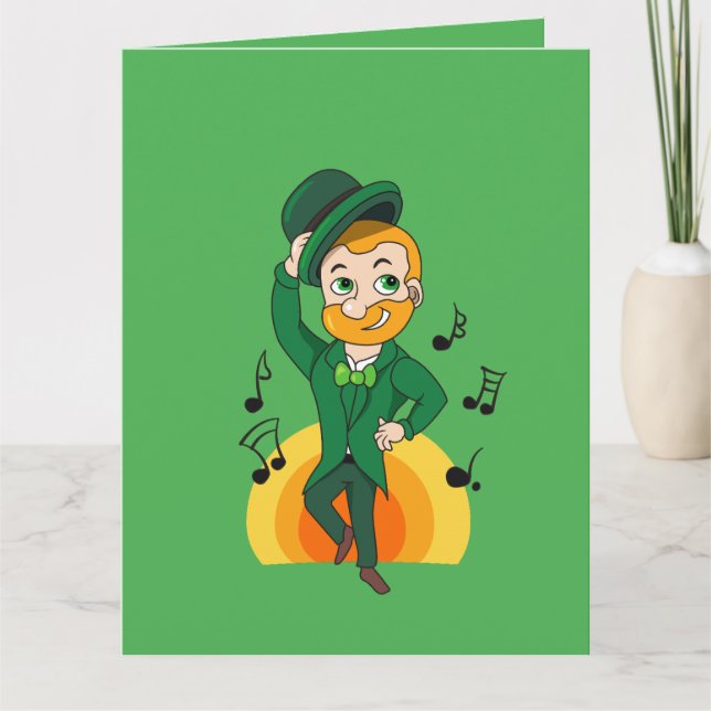 Dansande läppri, tecknad film för St. Patricks dag Kort (Framsida)
