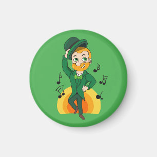 Dansande leprechaun, St. Patrick's Day tecknad fil Magnet