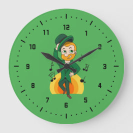 Dansande leprechaun, St. Patrick's Day tecknad fil Rund Klocka