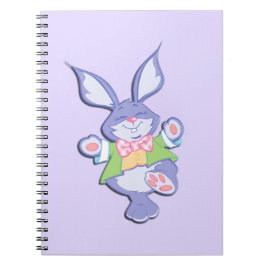 Dansande lila påskharen anteckningsbok med spiral