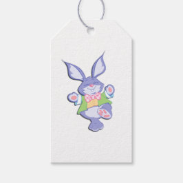 Dansande lila påskharen presentetikett