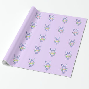 Dansande lila påskharen presentpapper