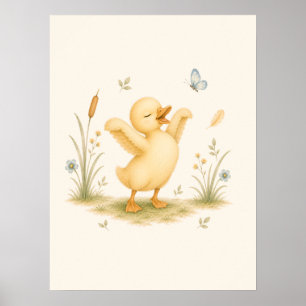 Dansande Lilla Anka Barnkammare Poster