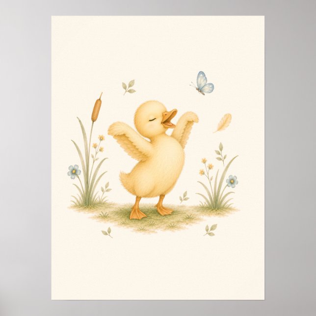 Dansande Lilla Anka Barnkammare  Poster (Framsidan)