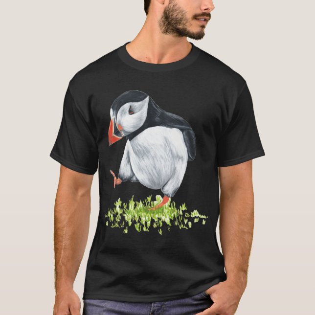 Dansande lunnefågel present t shirt (Framsida)