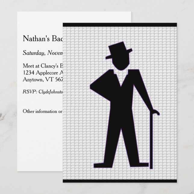 Dansande man Anpassningsbar Sgrounginvitation Inbjudningar (Fram/baksida)