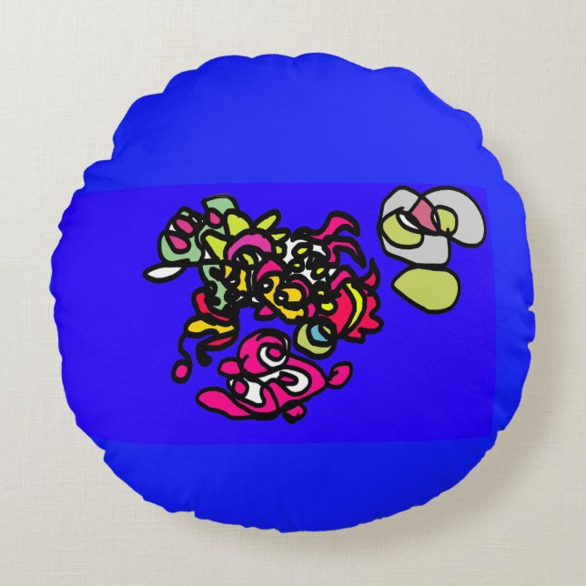 Dansande maneter  rund kudde (Framsidan)