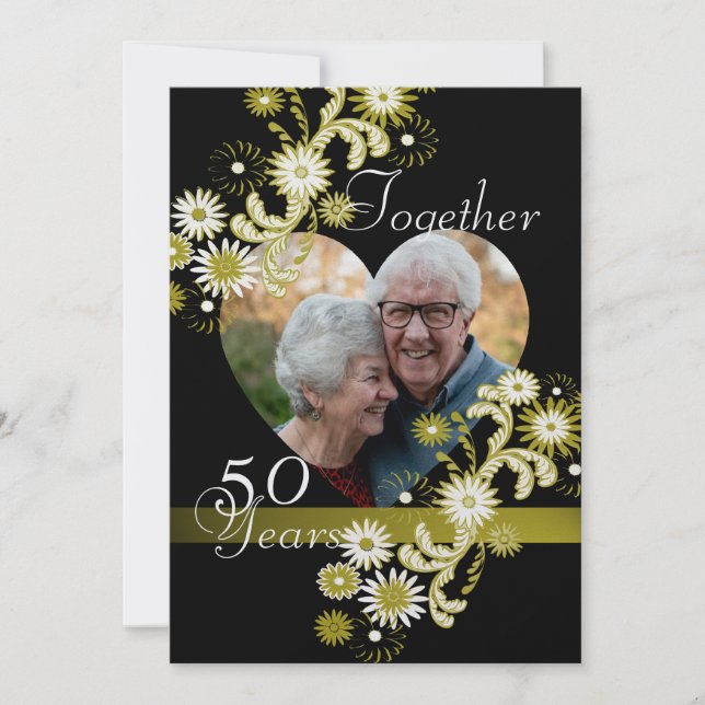 Dansande margaritar/ 50-årsjubileum inbjudningar (Framsida)