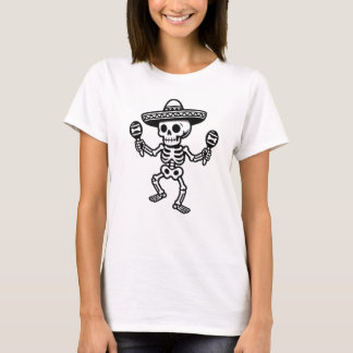 Dansande mexikansk skelett t shirt