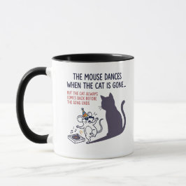 Dansande Mus & Skivspelare Illustration | Humor Mugg