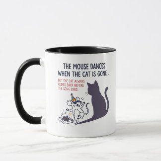 Dansande Mus & Skivspelare Illustration | Humor Mugg