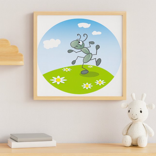 Dansande myra på gräs med blommor poster (Skapare uppladdad)