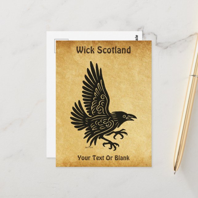 Dansande Nordisk Korp Vykort (Fram/Back In Situ)