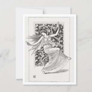 Dansande nymf Walter Crane Art Vykort