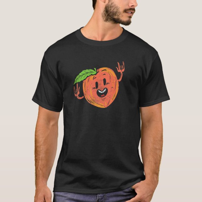 Dansande Persika Frukt  Grönsak Dansare Vegan Dans T Shirt (Framsida)