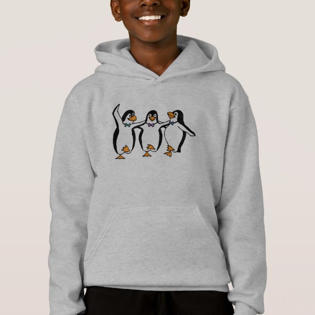 Dansande pingviner Barn hoodie Tee (Framsida)