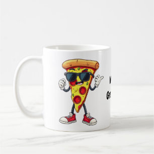 Dansande Pizzabit En Lekfull Och Läcker Design Kaffemugg