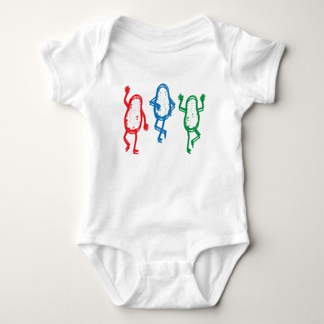 Dansande Potatisar Baby Bodysuit – Rolig och Lekfu T Shirt (Framsida)