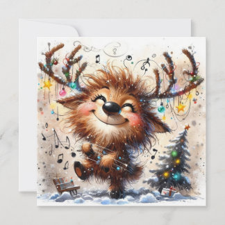 dansande ren vägg kort