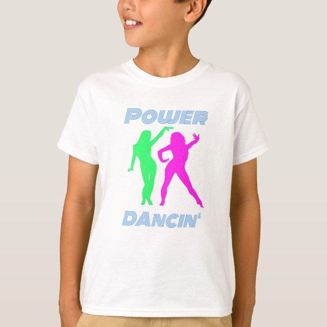 Dansande - Retro Power Dansande Tjejer T Shirt (Framsida)