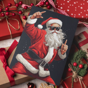 Dansande Rocker-Santa Helgkort