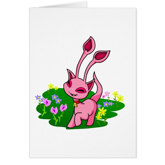 Dansande rosa Aisha genom blommor Hälsningskort (Framsidan)