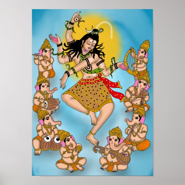 Dansande Shiva-affisch Poster (Framsidan)