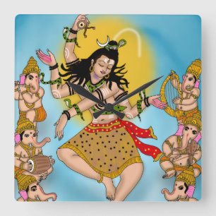 Dansande Shiva-klocka Fyrkantig Klocka