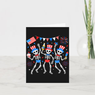 Dansande skelett 4 juli merica usa amerikansk kort