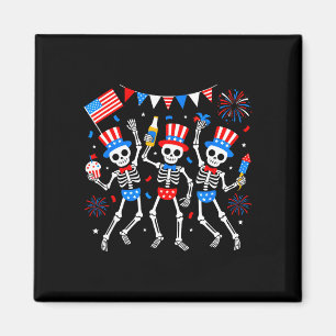 Dansande skelett 4 juli merica usa amerikansk magnet