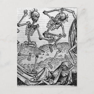 Dansande skelett, "Dance of Death" Vykort