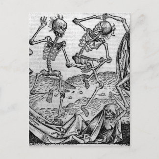 Dansande skelett, "Dance of Death" Vykort