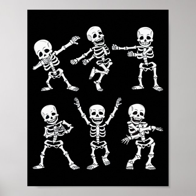 Dansande skelett dansutmaning pojkar flickor barn  poster (Framsidan)