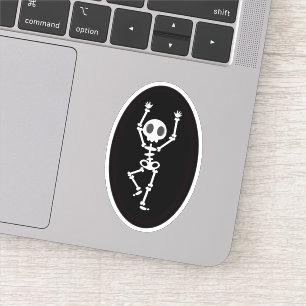 Dansande skelett Die Cut Klistermärke dekal