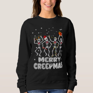 Dansande Skelett God Creepmas Jul Xmas Helgdag T Shirt