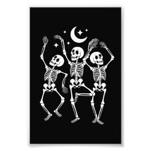 Dansande Skelett Gott Halloween Höst Skalle Fototryck