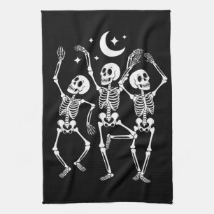 Dansande Skelett Gott Halloween Höst Skalle  Kökshandduk