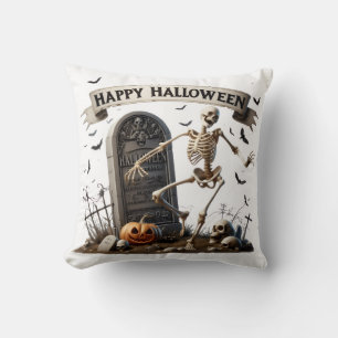 Dansande skelett Halloween-design Kudde