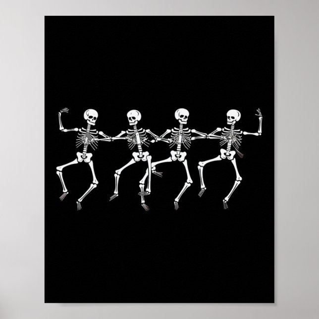 Dansande skelett Halloween-fest Skelett Roligt  Poster (Framsidan)
