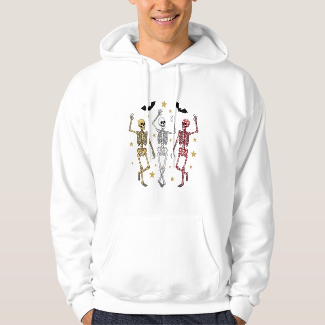 Dansande Skelett Halloween Hoodie (Framsida)