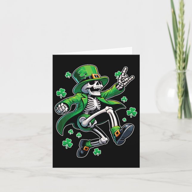 Dansande skelett Leprechaun St. Patrick's Day  Kort (Framsida)