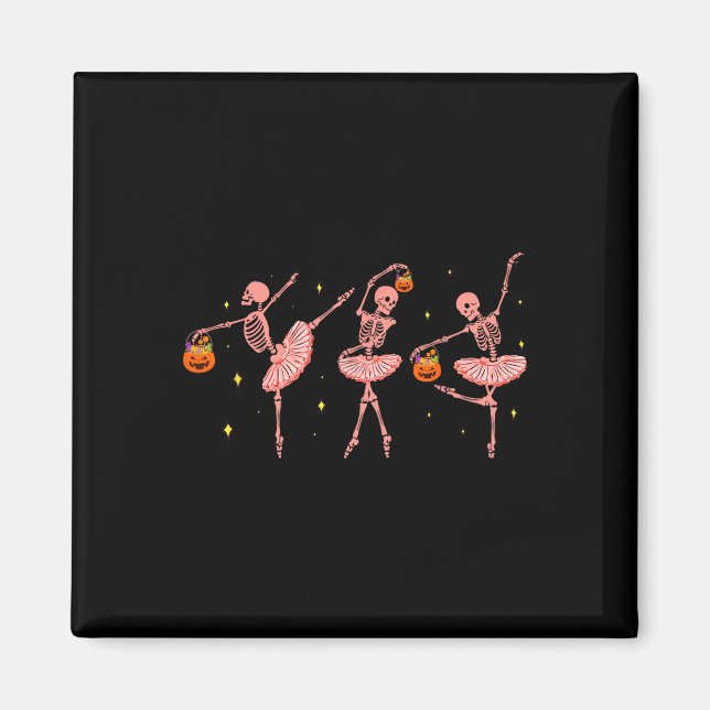 Dansande skelett Llerina Halloween Jack O Lantern  Magnet (Framsidan)