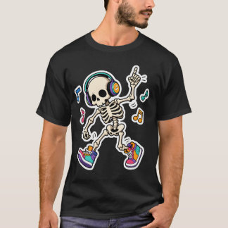 Dansande skelett med hörlurar t shirt