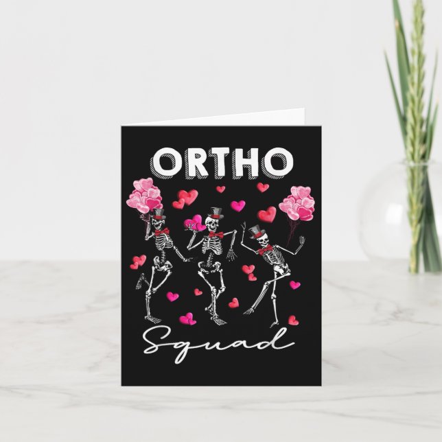 Dansande Skelett Ortho Squad Ortopediska Alla Hjär Kort (Framsida)